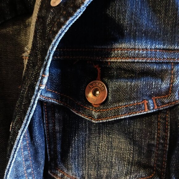 KENSIE Super Cool Distressed Cropped Jean Jacket EUC Sz M - Picture 4 of 8